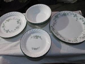 lot 185 image: Corelle Dishes Pictured as shown goes with lot 184)