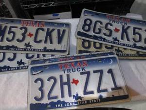 lot 197 image: Three Pair of Texas License Plates