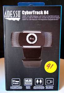 lot 91 image: Adesso CyberTrack H4 1080P HD USB Webcam with Built-in Microphone - NIB