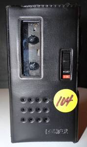 lot 104 image: LANIER P-135 Handheld Microcassette Voice Recorder wLeather Case