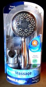 lot 129 image: New Peerless Massage Hand Shower 4-Spray Chrome Finish