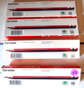 lot 152 image: Vintage Faber-Castell Col-Erase Pencils Carmine Red (4 Boxes of 12)