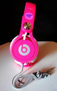 lot 155 image: Beats by Dr. Dre MIXR Over the Head DJ Headphones - Pink $$$