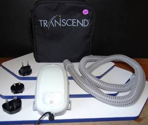 lot 200 image: Transcend 3 miniCPAP AutoSet Travel Machine by Somnetics wInterchangeable international Power Adapter $$$