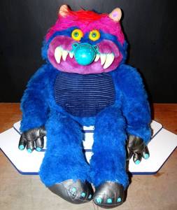 lot 201 image: BIG $ ITEM - Vintage 1986 AmToy My Pet Monster 24 Inch Big Blue Plush Stuffed Animal Toy - VG CONDITION