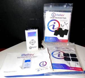 lot 224 image: iReliev TENS  EMS Combination Unit Muscle Stimulator for Pain Relief - POWER TESTED GOOD