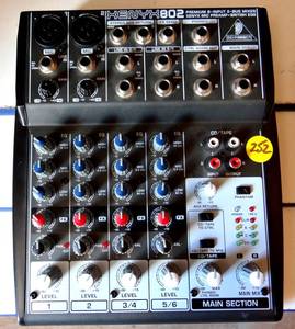 lot 252 image: Behringer XENYX 802 8-Channel Compact Premium Audio Mixer