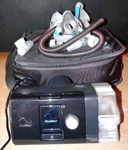 lot 266 image: BIG $ ITEM - ResMed Airsense 10 Autoset CPAP Machine with Humidifier wAccessories, Manuals, & Case
