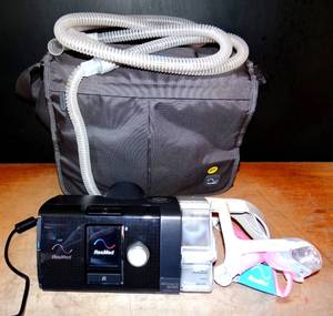 lot 284 image: BIG $ ITEM - ResMed Airsense 10 Autoset CPAP Machine with Humidifier wAccessories, Manuals, & Case