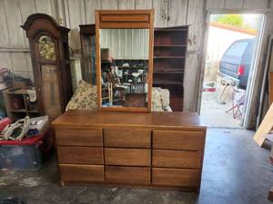 lot 54 image: Dresser with mirror - 18 by 64