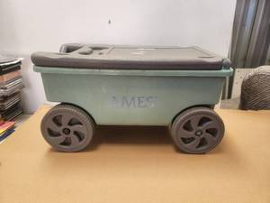 lot 249 image: Wheeled garden seatcart