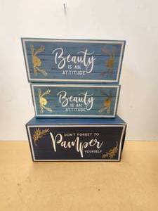 lot 219 image: 3 decorative storage boxes