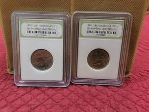 lot 221 image: Selection of 2 brilliant uncirculated state quarters