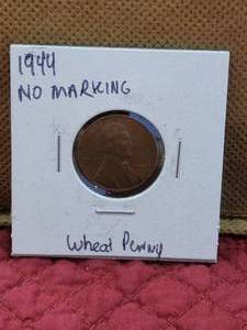 lot 175 image: 1944 Wheat penny with no markings