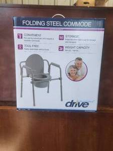 lot 119 image: Folding Steel commode by Drive - appears unused