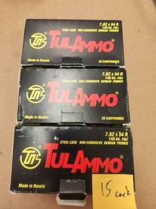 lot 109 image: 3 boxes of 7.62 x 54R ammo one box ix missing 5
