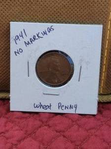 lot 10 image: 1941 Wheat penny with no markings