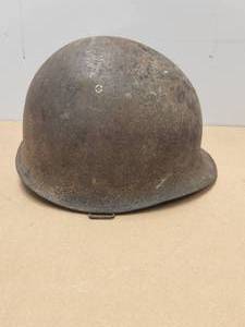 lot 58 image: Vintage metal military helmet shell