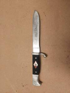 lot 64 image: Knife with German swastika on handle