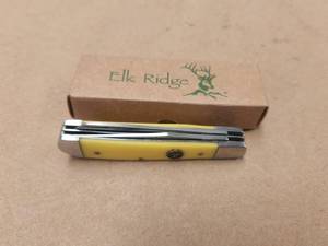 lot 152 image: Elk Ridge yellow handle 2 blades pocketknife
