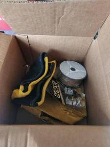 lot 42 image: Hobart .030 flux cored wire and Gravel Gloves - never used with tags