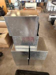 lot 46 image: Selection of metal stackable bins - make your own shelf unit