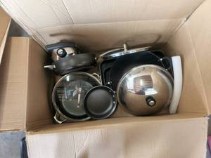 lot 63 image: Selection of pots and pans