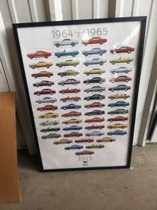 lot 70 image: Framed Ford Mustang poster