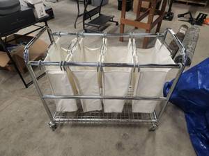 lot 106 image: Metal rolling laundry cart