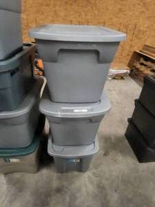 lot 164 image: Selection of 3 gray empty bins