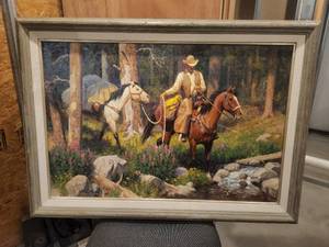 lot 23 image: Original Painting Out of the Silent Forest by Gary Kapp - 24 by 36 - Very High-end paintings
