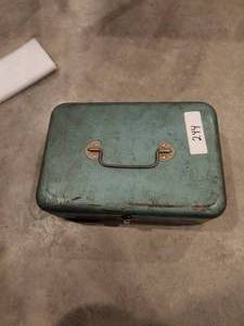 lot 244 image: Green toolbox and contents