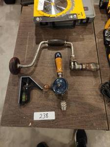 lot 238 image: Selection of manual power drills