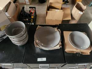 lot 92 image: Project 62 Avesta Gray Dinnerware set 12 pieces