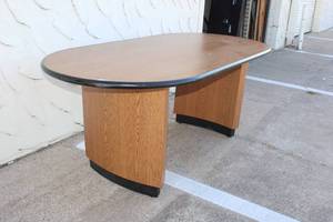 lot 82 image: Oval Table with Solid Curved Bases