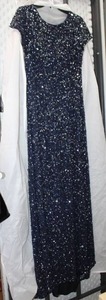 lot 87 image: Blue Sequins Evening Dress by Adrianna Papell Size 10