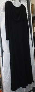 lot 88 image: Black Beaded Top Silk Evening Dress by Linda Allard Ellen Tracy Size 12