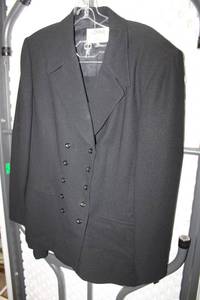 lot 97 image: Womens Black Double Breasted Suit Jacket and Skirt by Kasper for ASL Size 12