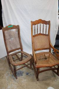 lot 99 image: 2 Cane Rocking Chairs as shown