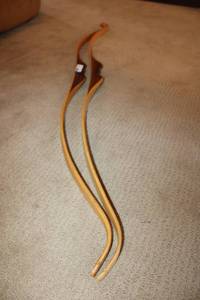 lot 15 image: Two Hand-made Recurve Archery Bows - 60 length unstrung needs a string