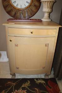 lot 44 image: End Table Cabinet with Curved Front 26W x 20D x 34H