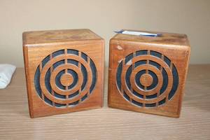 lot 83 image: Pair of Wooden Speakers