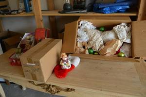 lot 153 image: Christmas Decorations, Ceramic Figurines, Ribbons