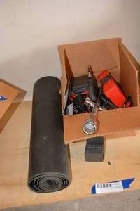 lot 147 image: Tools Toolbox Mat, Screwdrivers, Milwaukee Driver Bits, Folding X-Wrench, Power Inverter and More