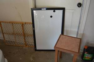 lot 145 image: Dog Door Gate, White Board and Plant Stand