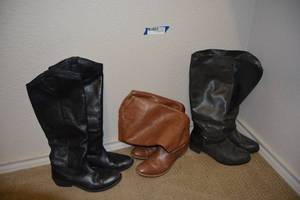 lot 106 image: 3 Womens Winter Leather Boots - Size 8