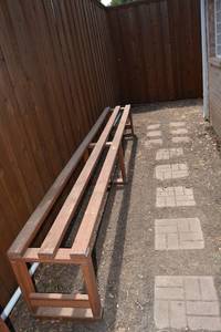 lot 169 image: Large Wood Outdoor Garden Plant Unit or Bench
