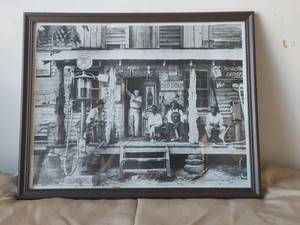 lot 28 image: Vintage framed advertisement storefront piece