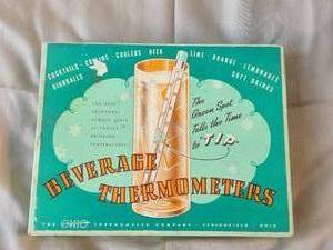 lot 67 image: Vintage Beverage Thermometers in original box