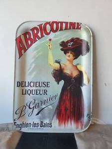 lot 81 image: Vintage Abricotine Liqueur metal tray